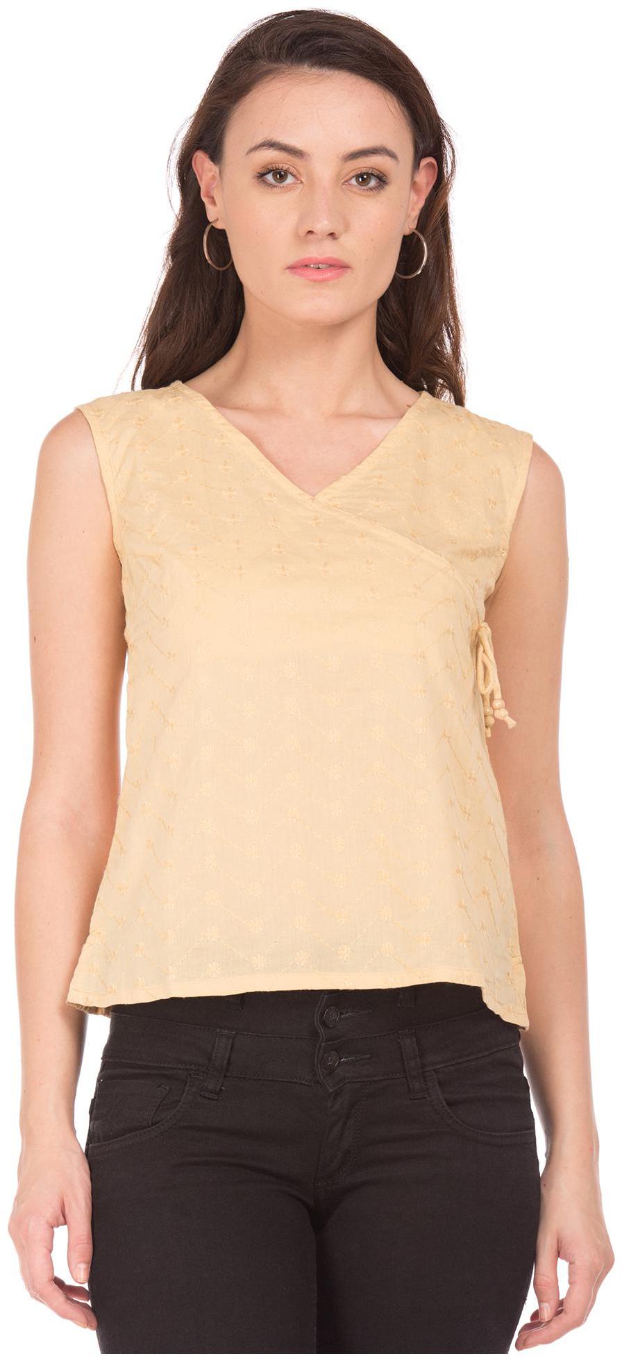 

Bronz Women Embroidered Regular top - Beige