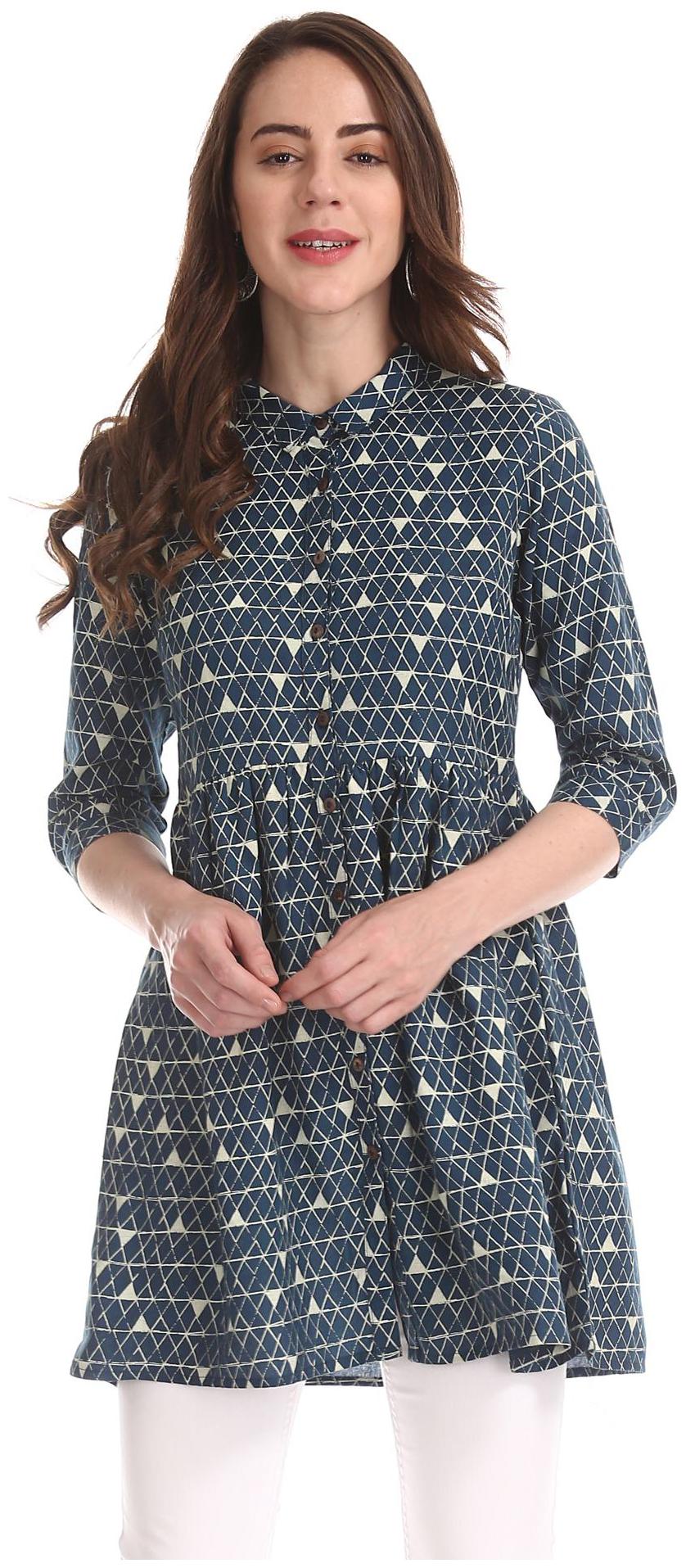 

Bronz Women Printed Regular tunic - Blue
