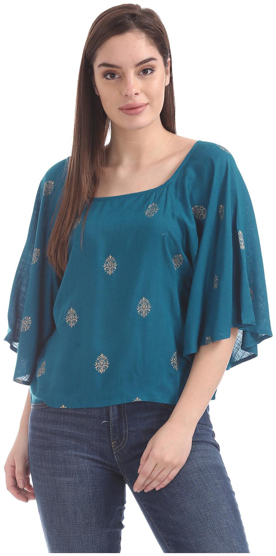 

Bronz Women Printed Regular top - Blue