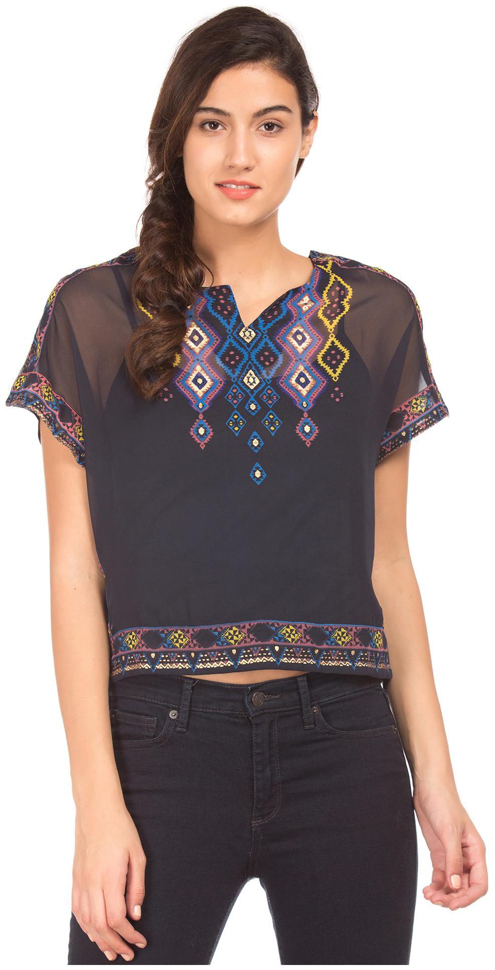 

Bronz Women Printed Regular top - Blue