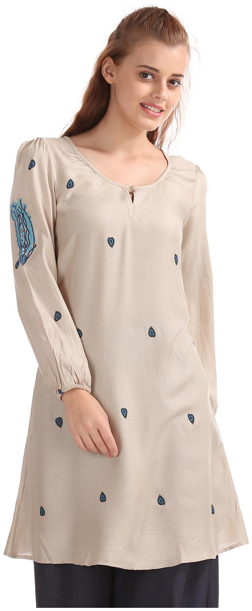 

Bronz Women Embroidered Regular tunic - Beige
