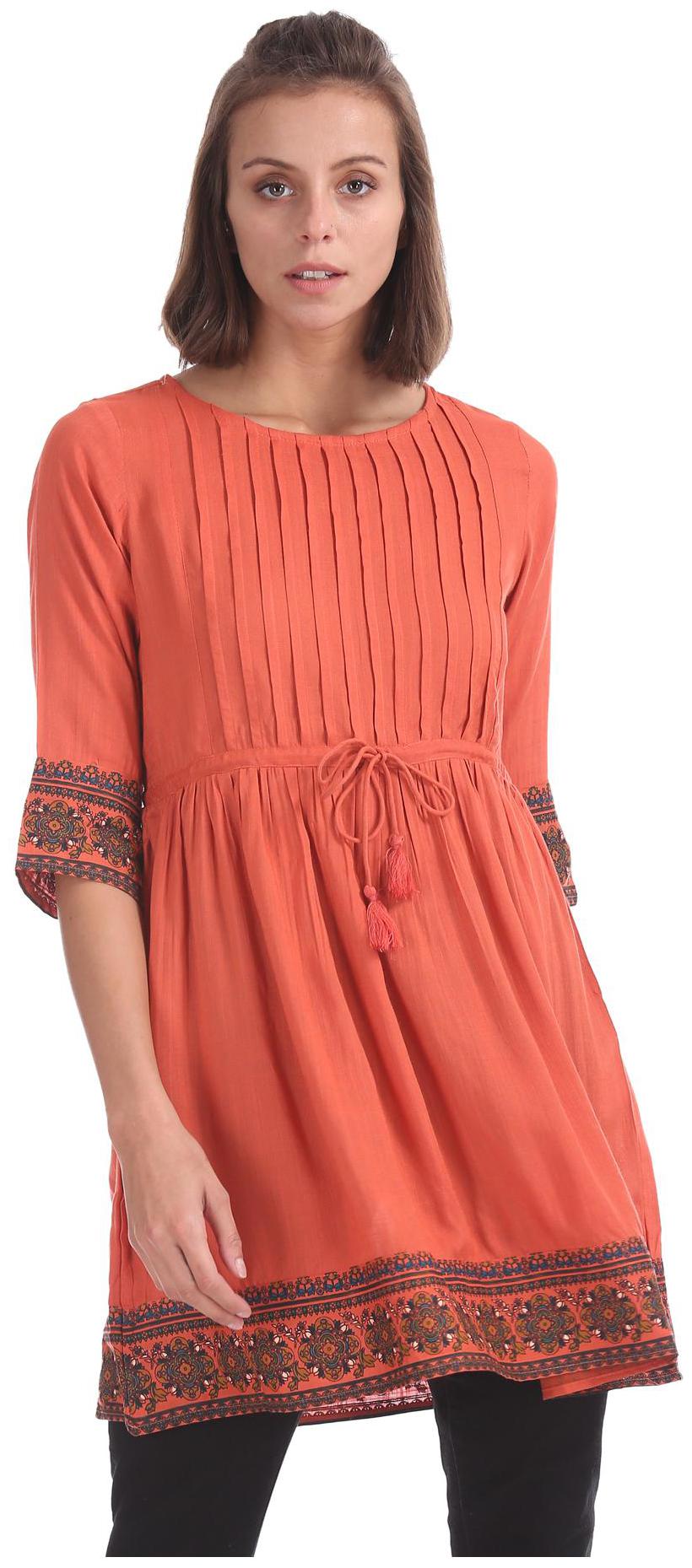 

Bronz Women Solid Regular tunic - Orange