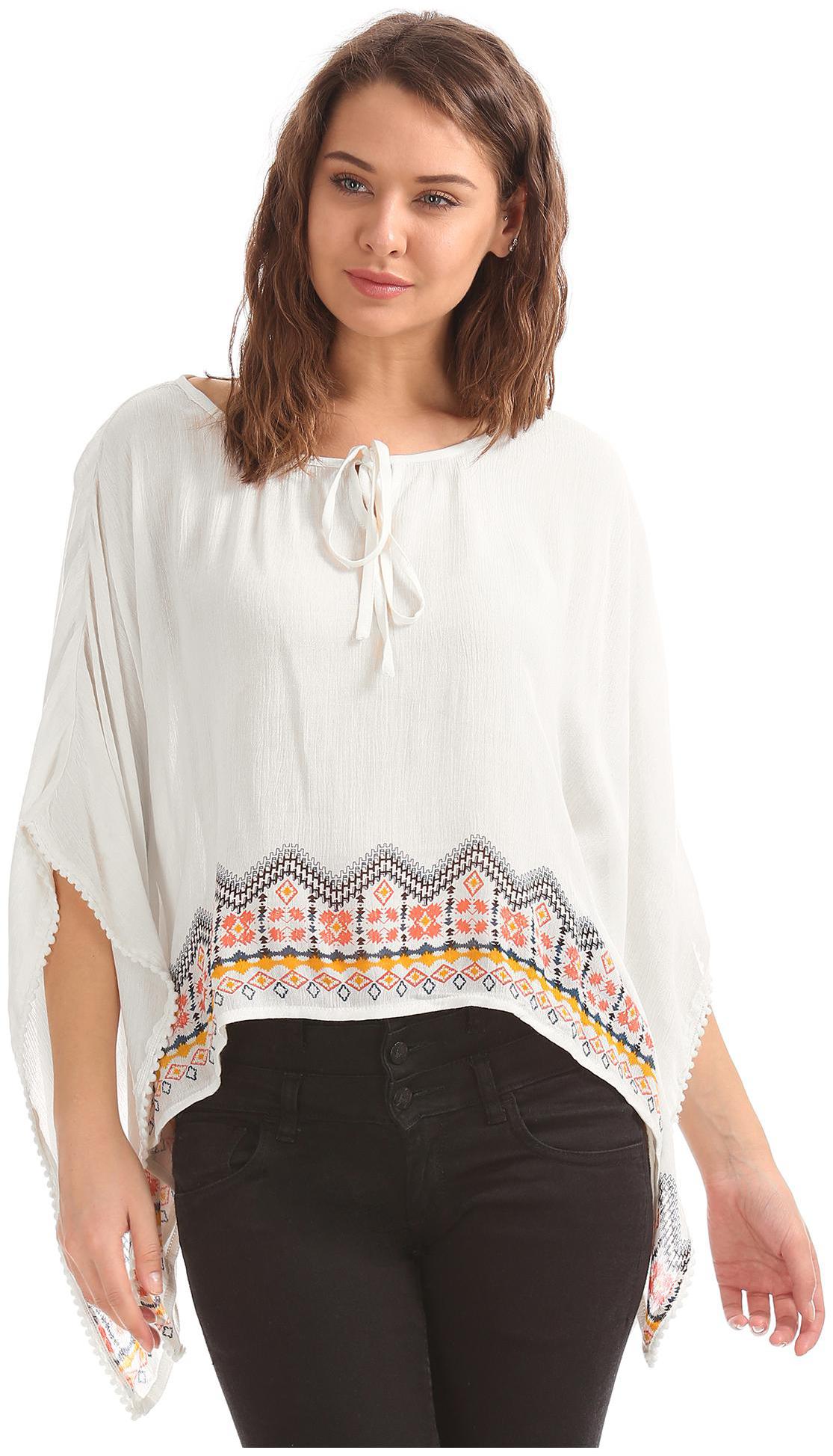 

Bronz Women Printed Regular top - White
