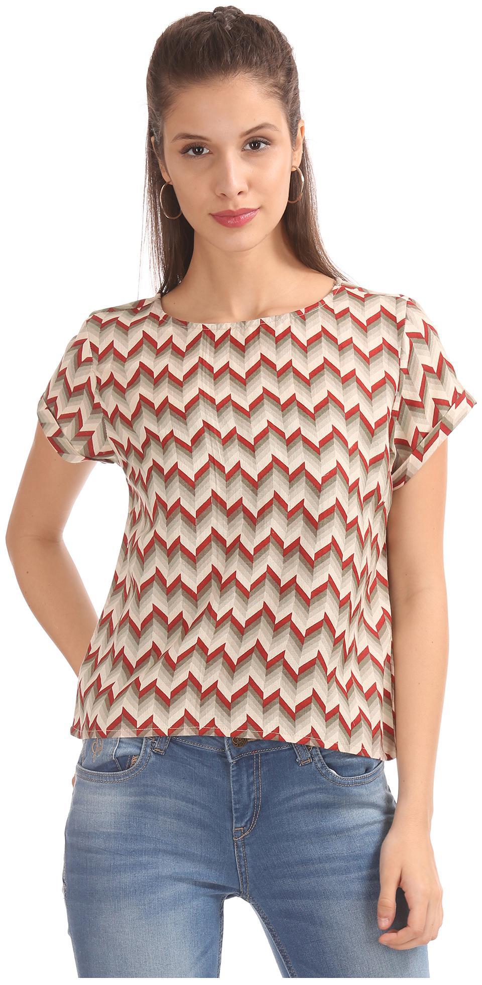 

Bronz Women Printed Regular top - Beige