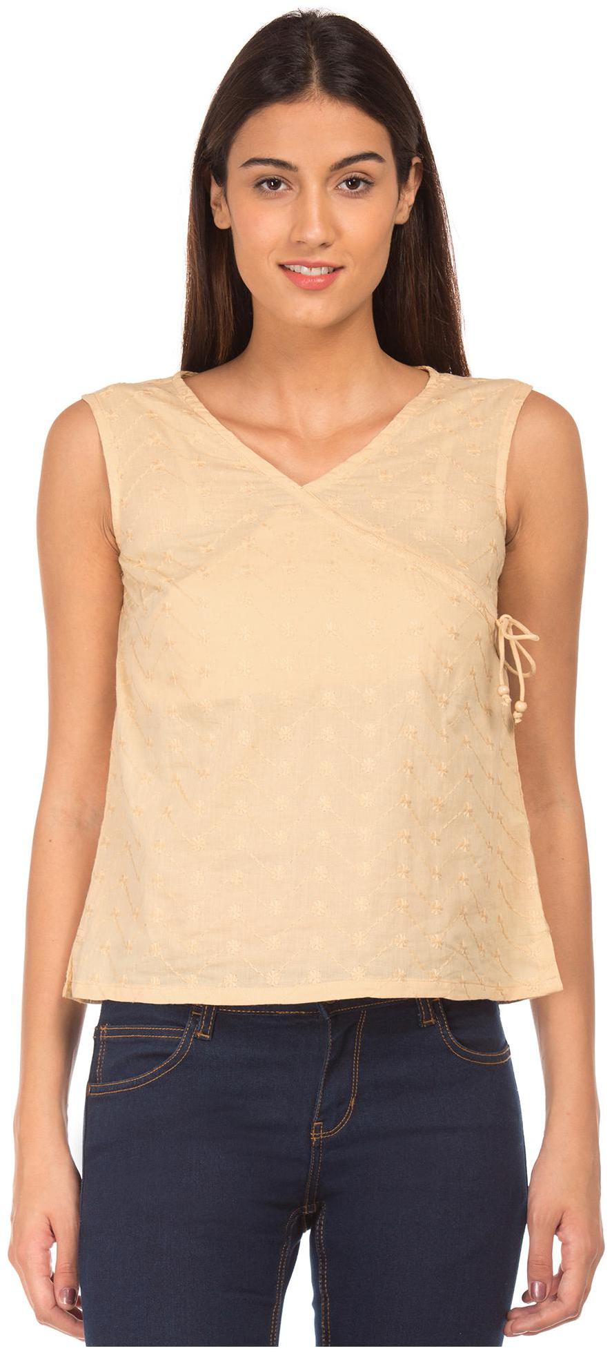 

Bronz Women Embroidered Regular top - Beige
