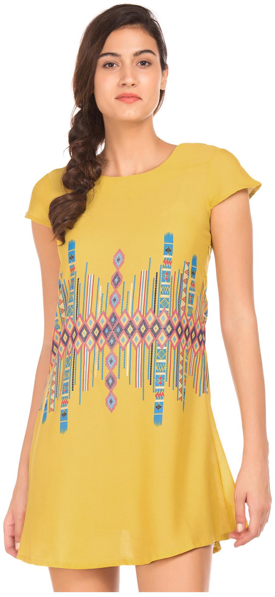 

Bronz Yellow Printed Shirt dress