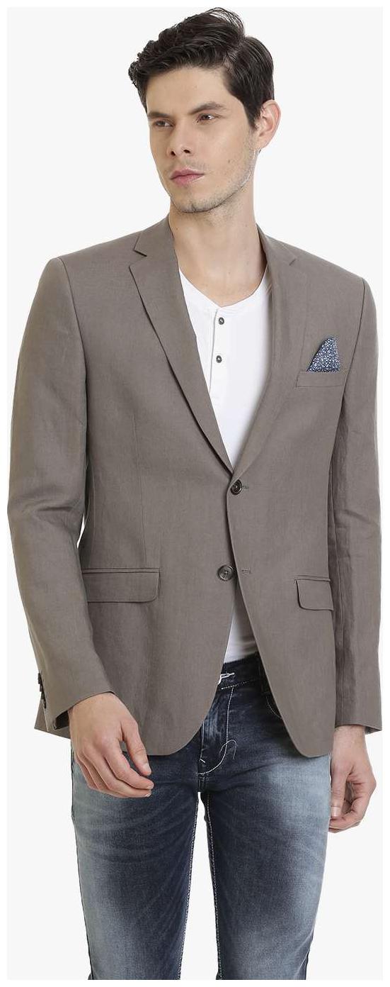 

Brown Linen Half-Lined Men s Jacket