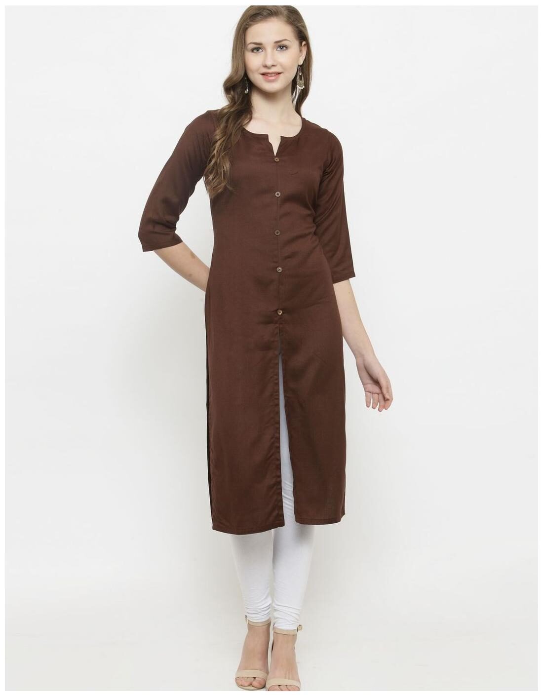 

Brown Rayon Front Slit Kurti