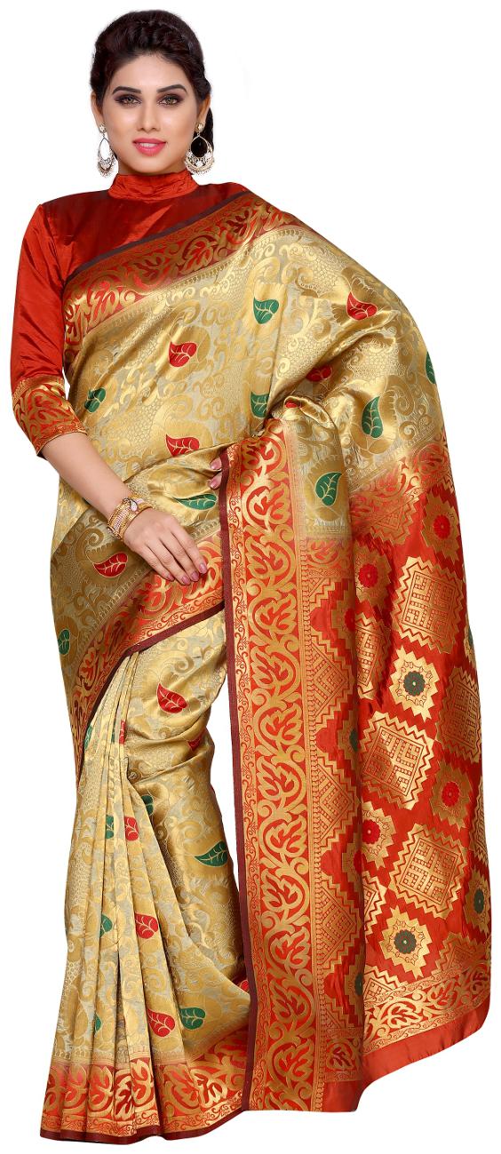 

Brown Silk Saree With Blouse