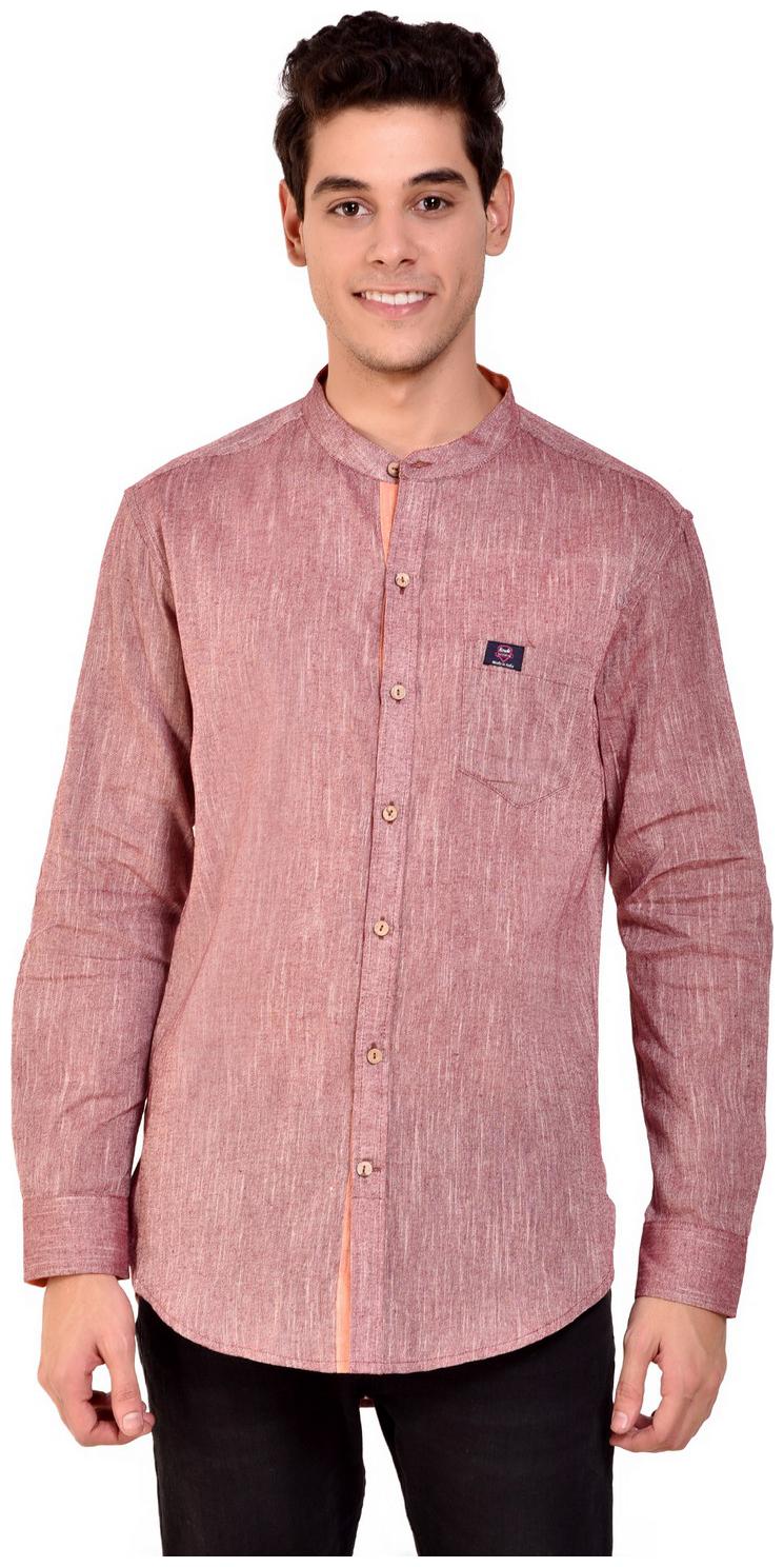 

BRUCHI CLUB Men Red Solid Regular Fit Casual Shirt