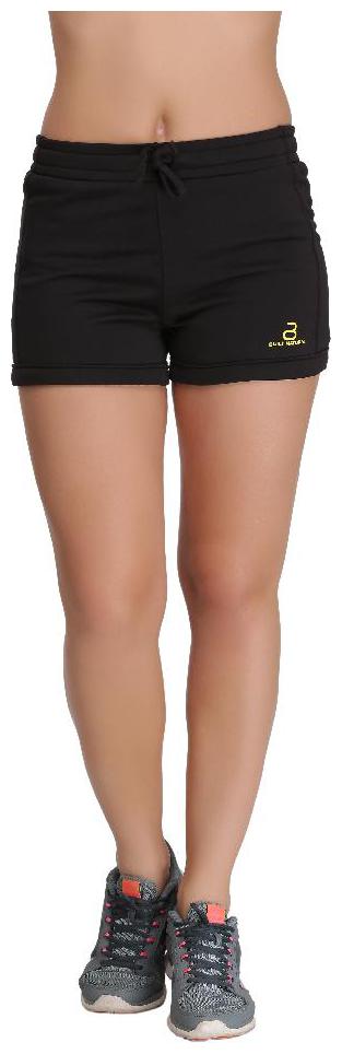 

BUILT NATURAL Women Slim fit Polyester Solid Shorts - Black