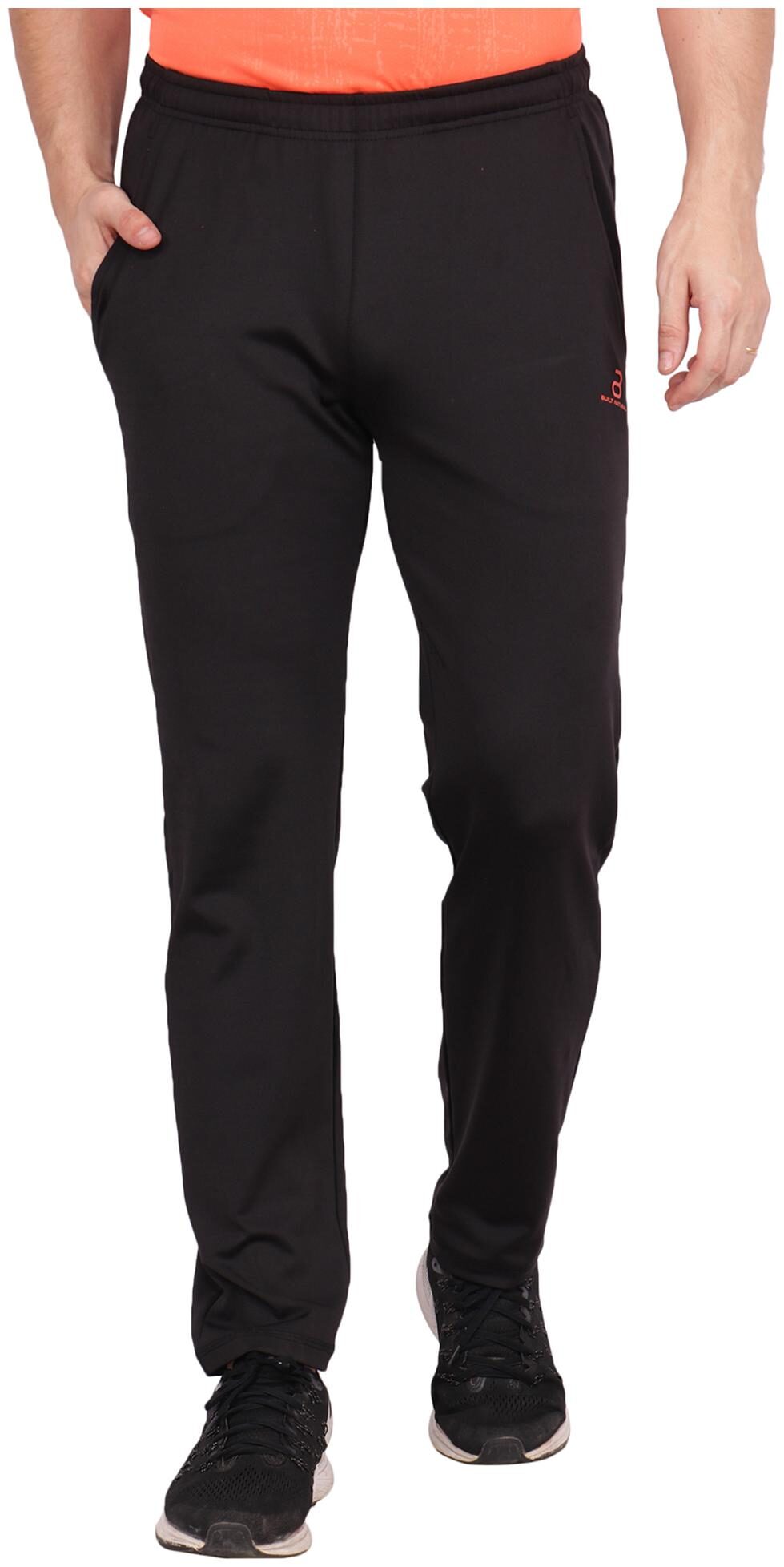 

Built Natural Polyester Lightweight Training or Gym Men Track Pants - Black