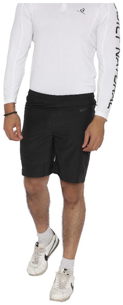 

Built Natural 100 Polyester Men Training Shorts with one rubber zipper pocket