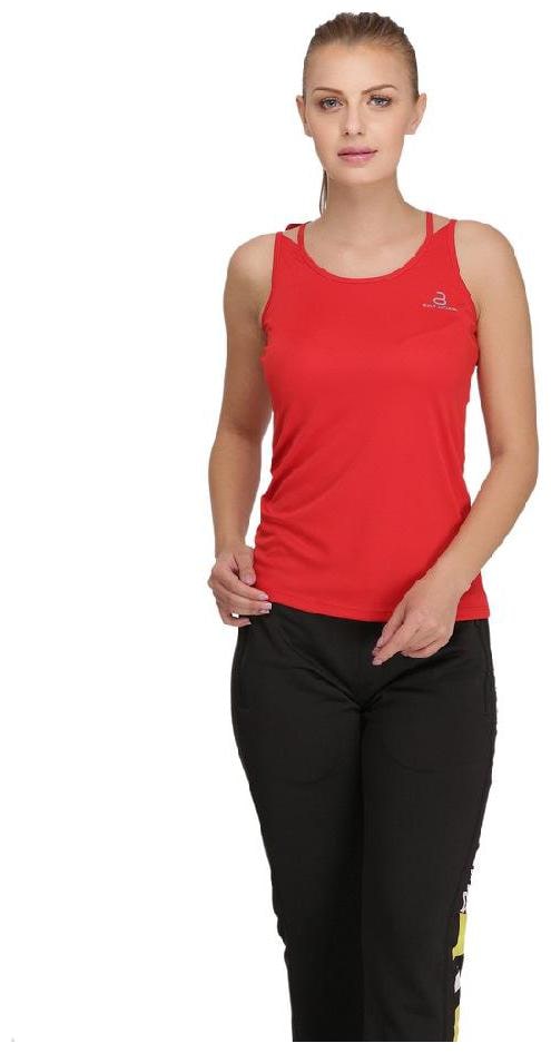 

BUILT NATURAL Women Solid Sports T-Shirt - Red