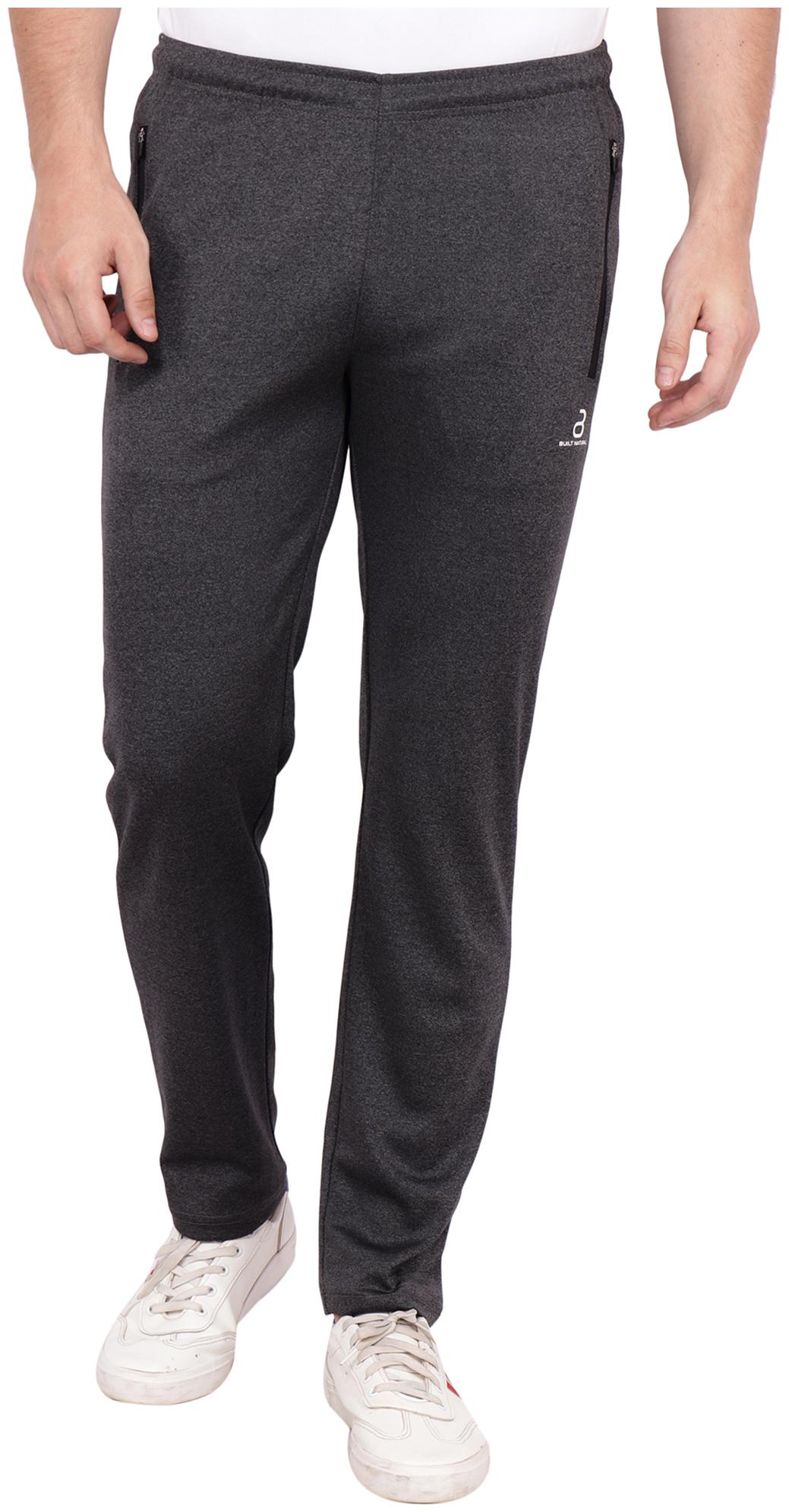 

Built Natural Polyester Lightweight Training or Gym Men Track Pants - Grey