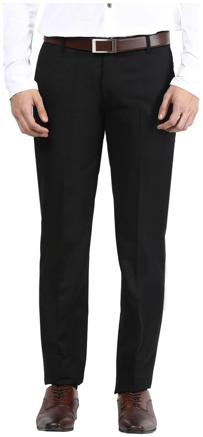 

BUKKL Men Solid Slim Fit Formal Trouser - Black