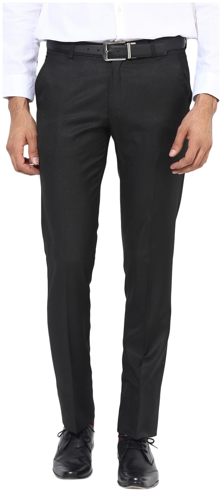 

BUKKL Men Solid Slim Fit Formal Trouser - Black