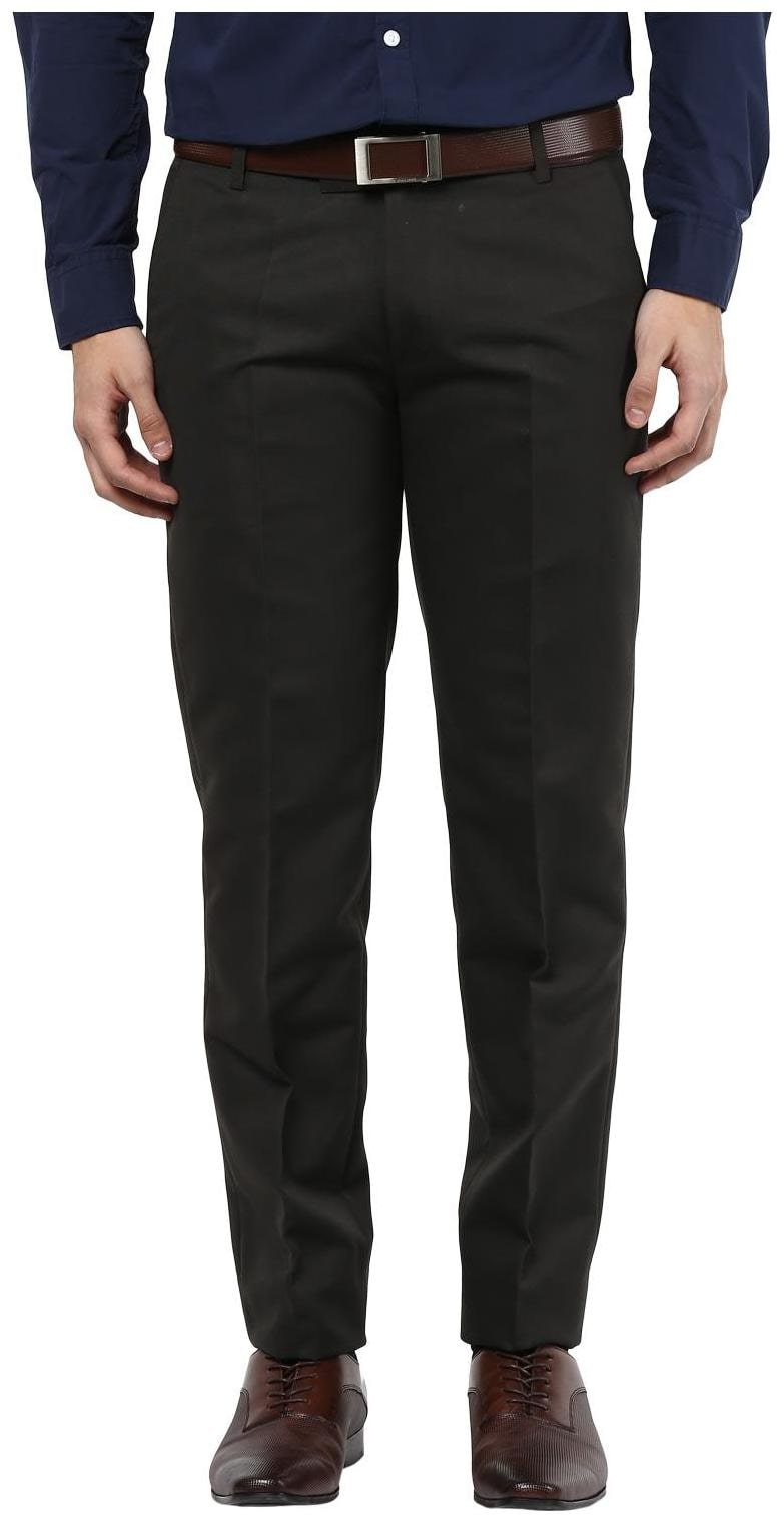 

BUKKL Men Solid Slim Fit Formal Trouser - Black