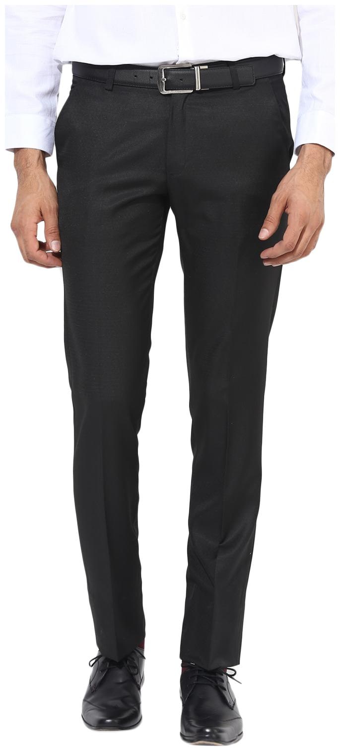 

BUKKL Men Solid Slim Fit Formal Trouser - Black