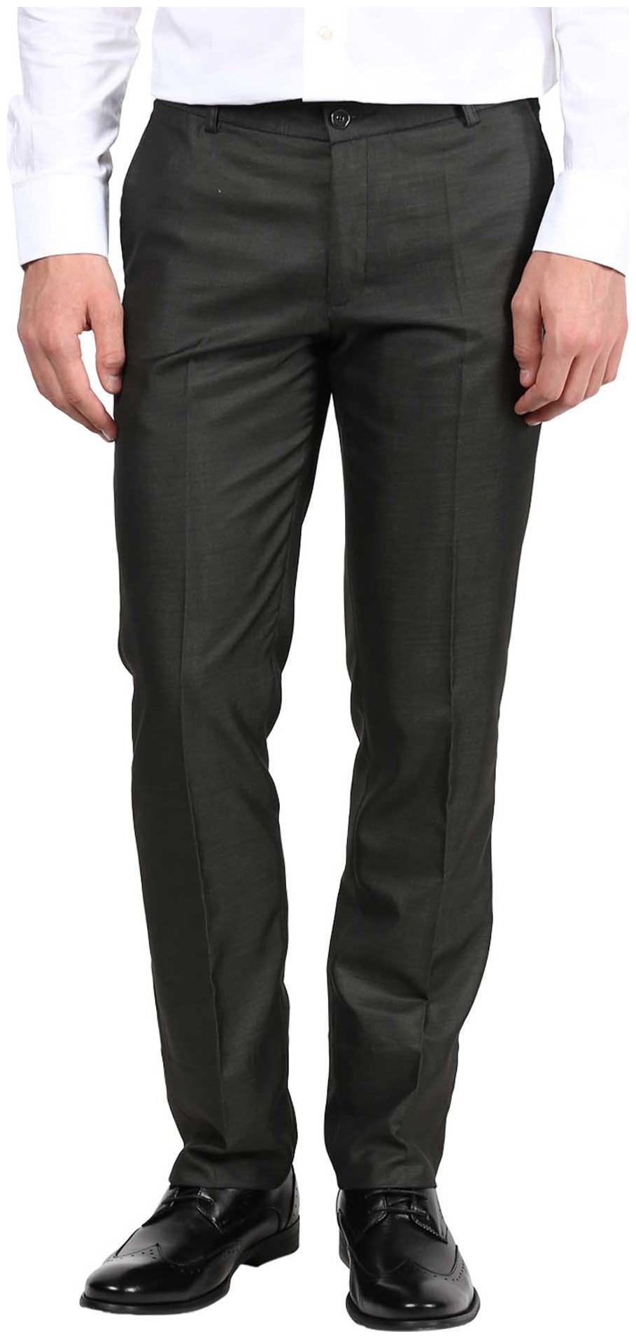 

BUKKL Men Solid Slim Fit Formal Trouser - Black