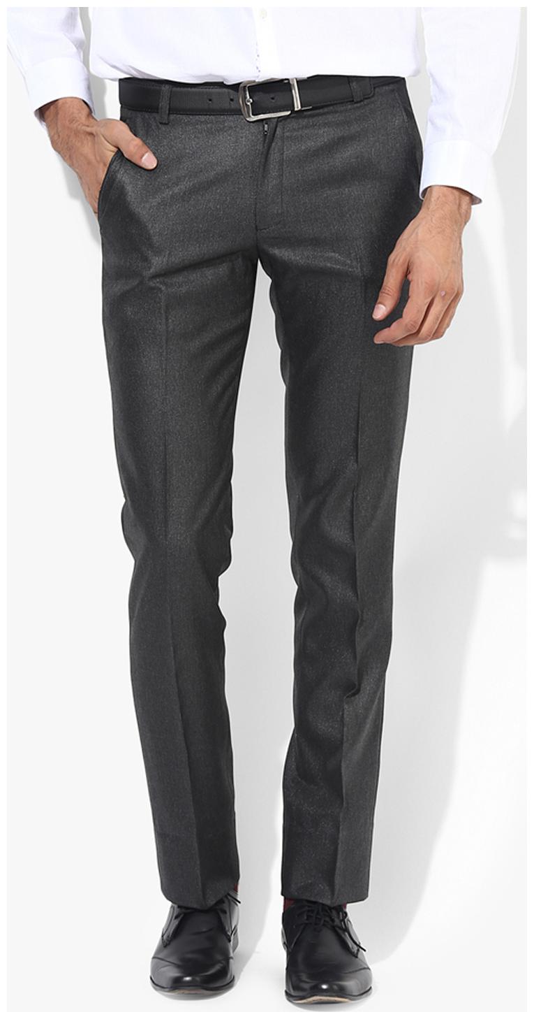 

Bukkl Black Polyester Formal Trouser