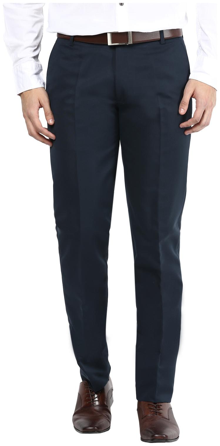 

BUKKL Men Solid Slim Fit Formal Trouser - Blue