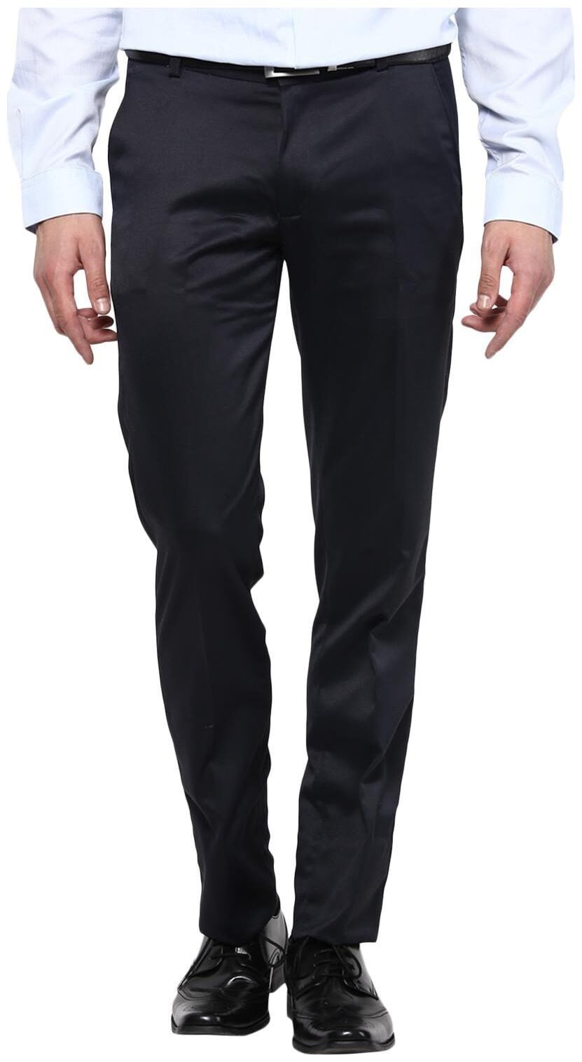 

BUKKL Men Solid Slim Fit Formal Trouser - Blue