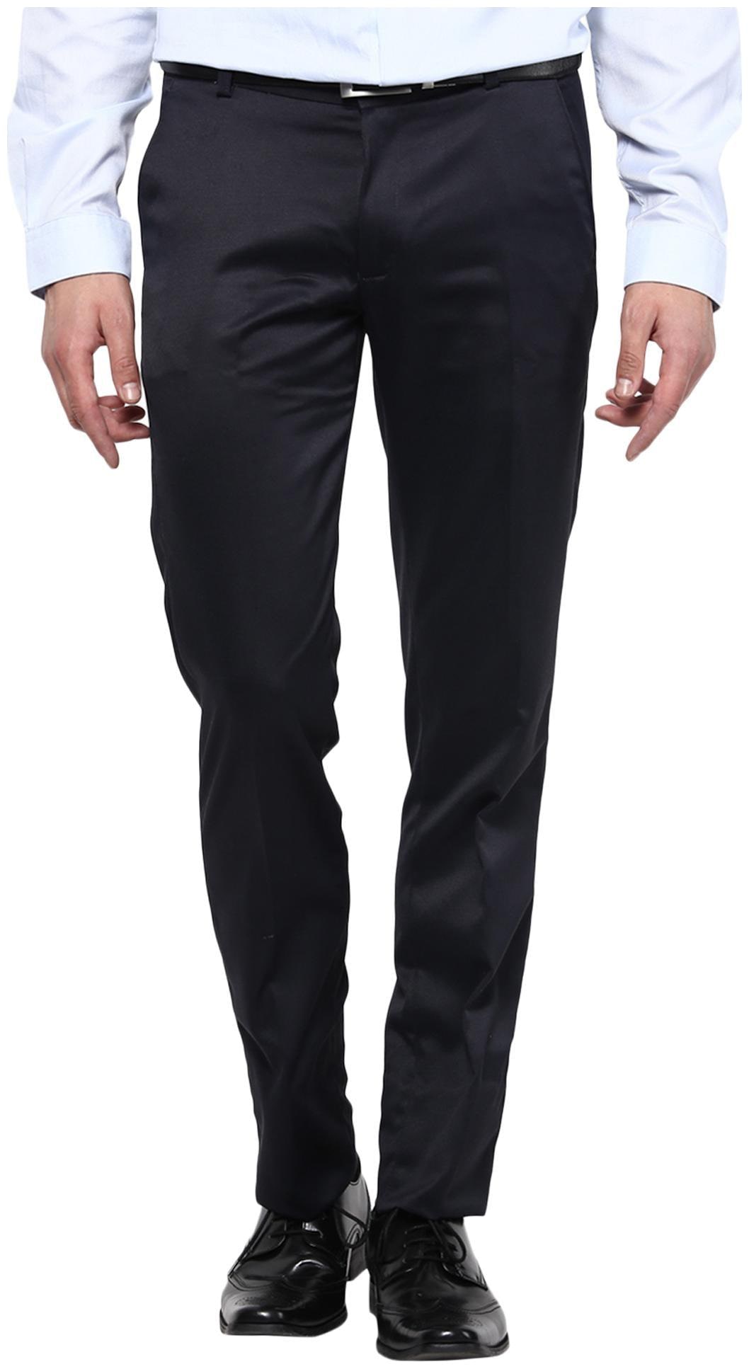 

BUKKL Men Solid Slim Fit Formal Trouser - Blue