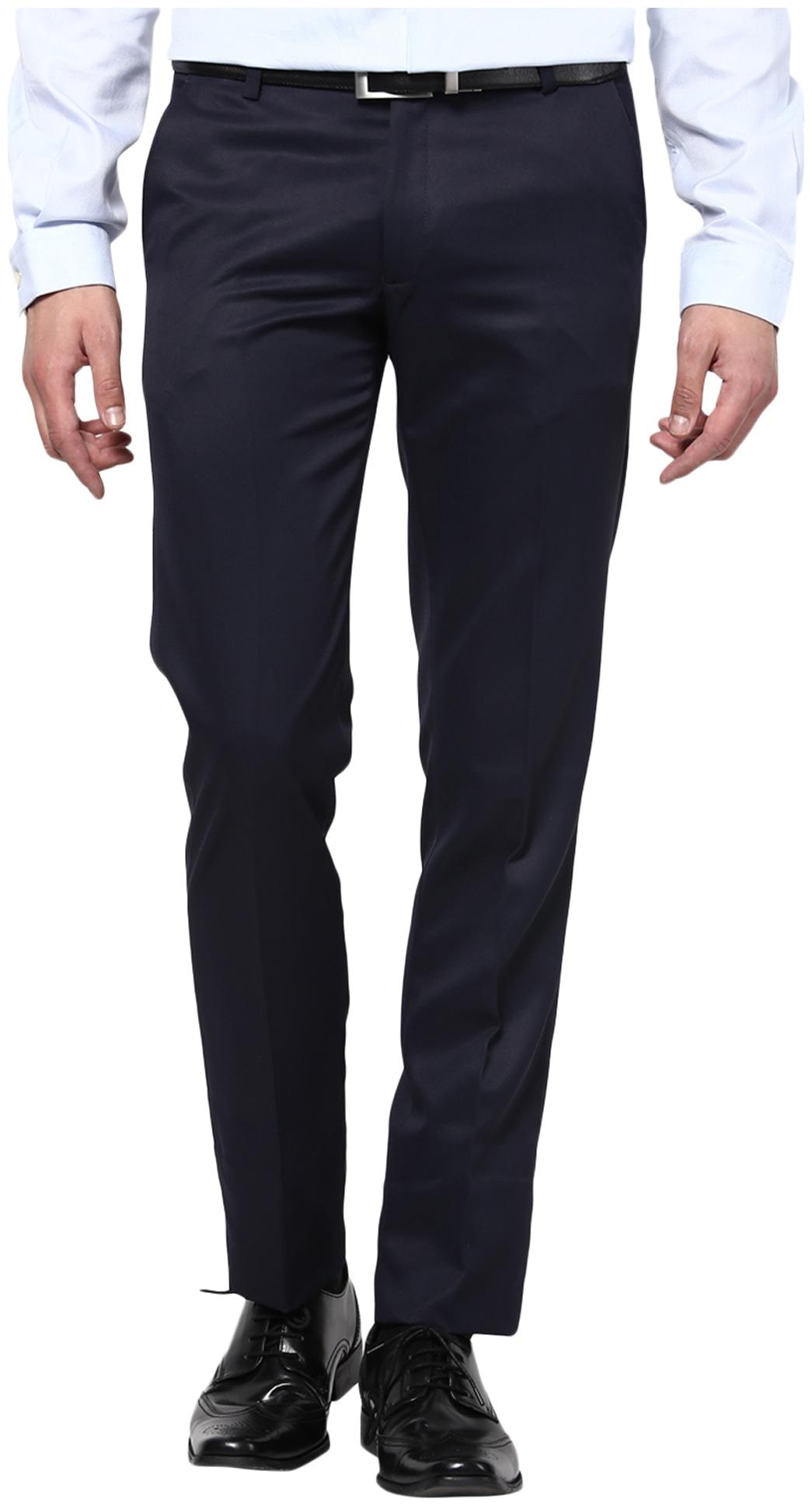 

BUKKL Men Solid Slim Fit Formal Trouser - Blue