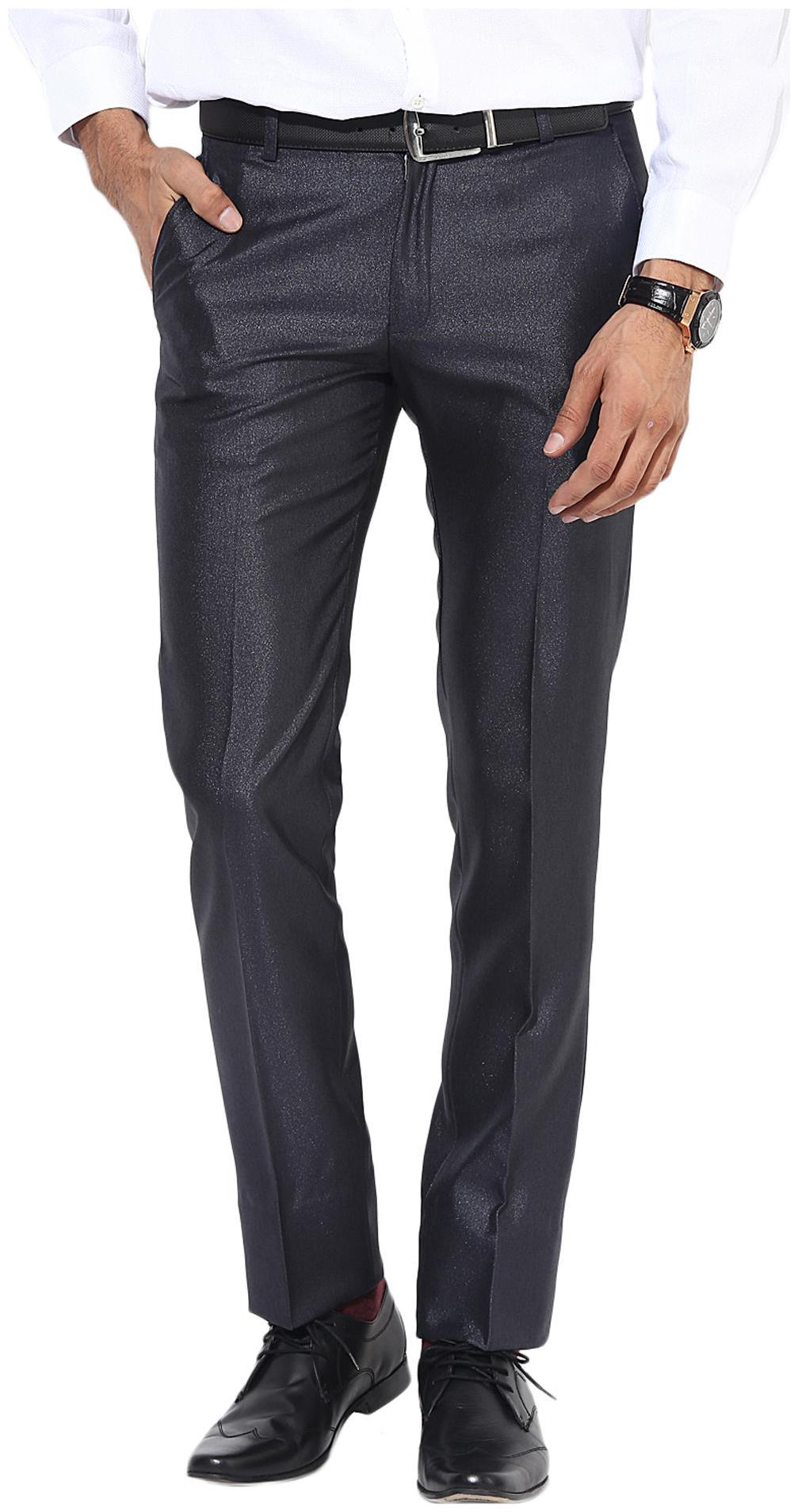 

BUKKL Men Solid Slim Fit Formal Trouser - Blue