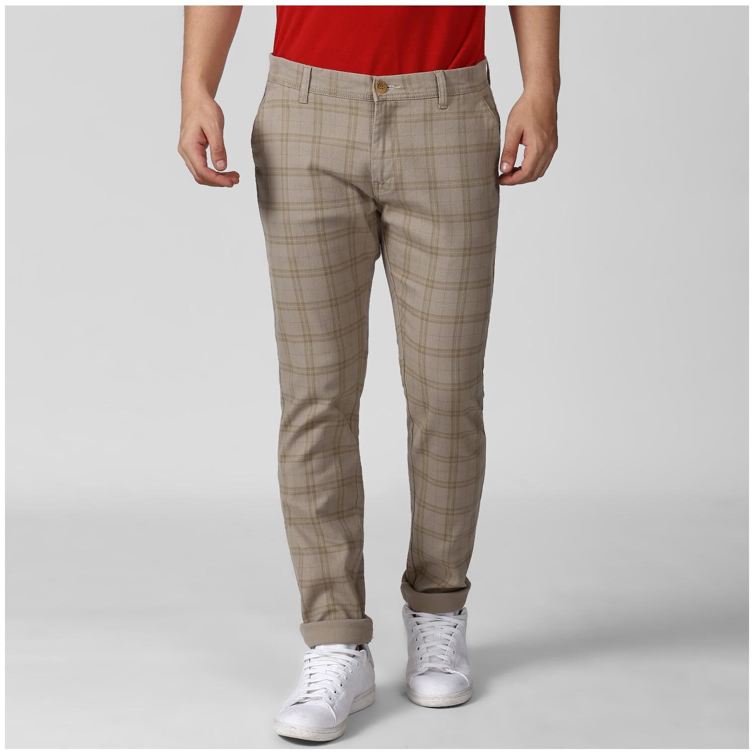 

BUKKL Men Multi Checked Tapered fit Chinos