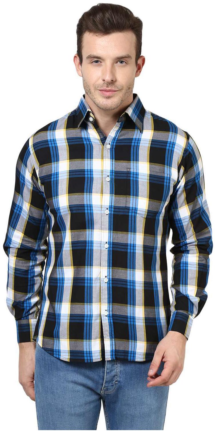 

BUKKL Men Multi Plaid Slim Fit Casual Shirt