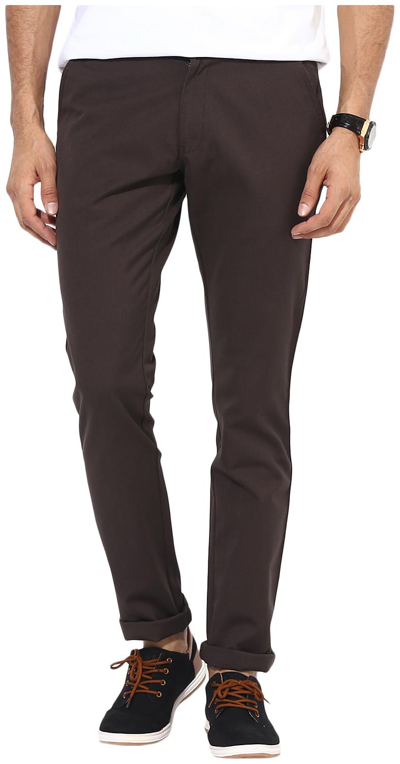 

BUKKL Men Brown Textured Slim fit Chinos