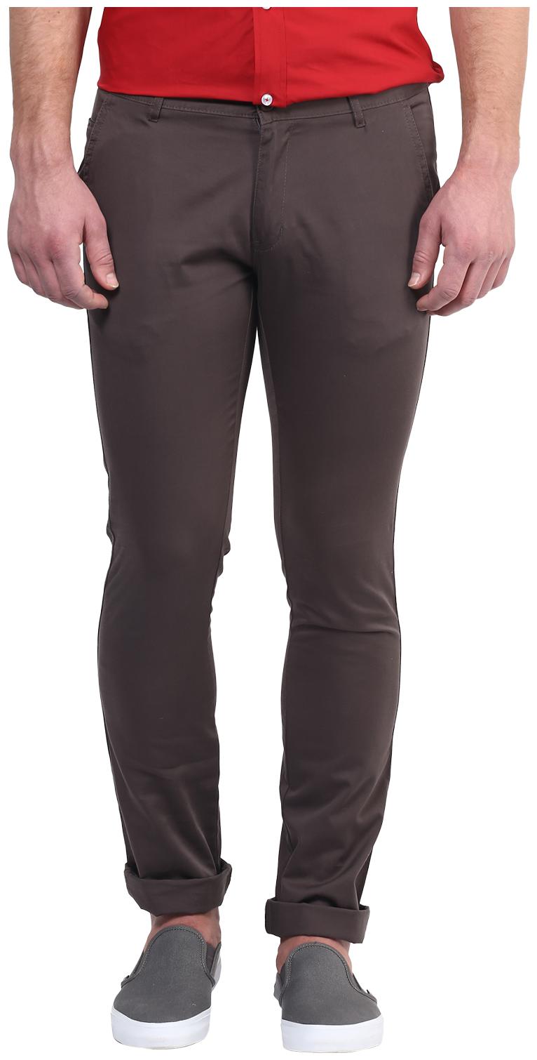 

BUKKL Men Grey Textured Slim fit Chinos