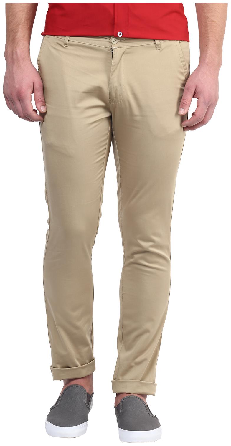 

BUKKL Men Beige Textured Slim fit Chinos