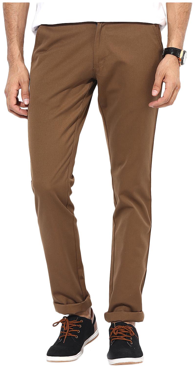 

BUKKL Men Brown Textured Slim fit Chinos