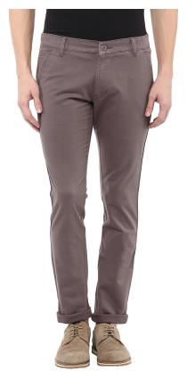 

BUKKL Men Brown Solid Slim fit Regular trousers