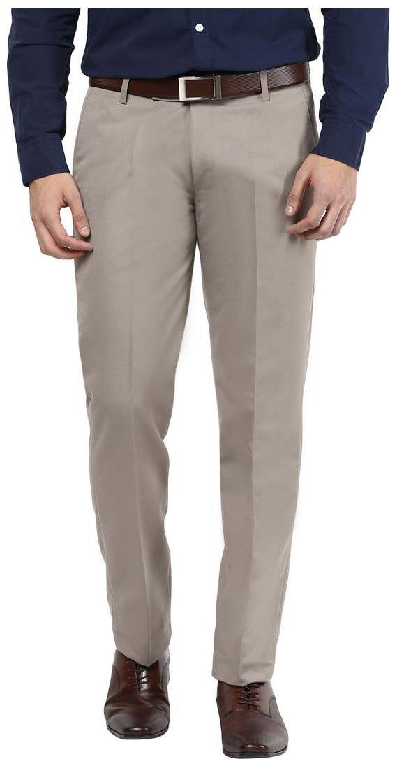 

BUKKL Men Solid Slim Fit Formal Trouser - Beige