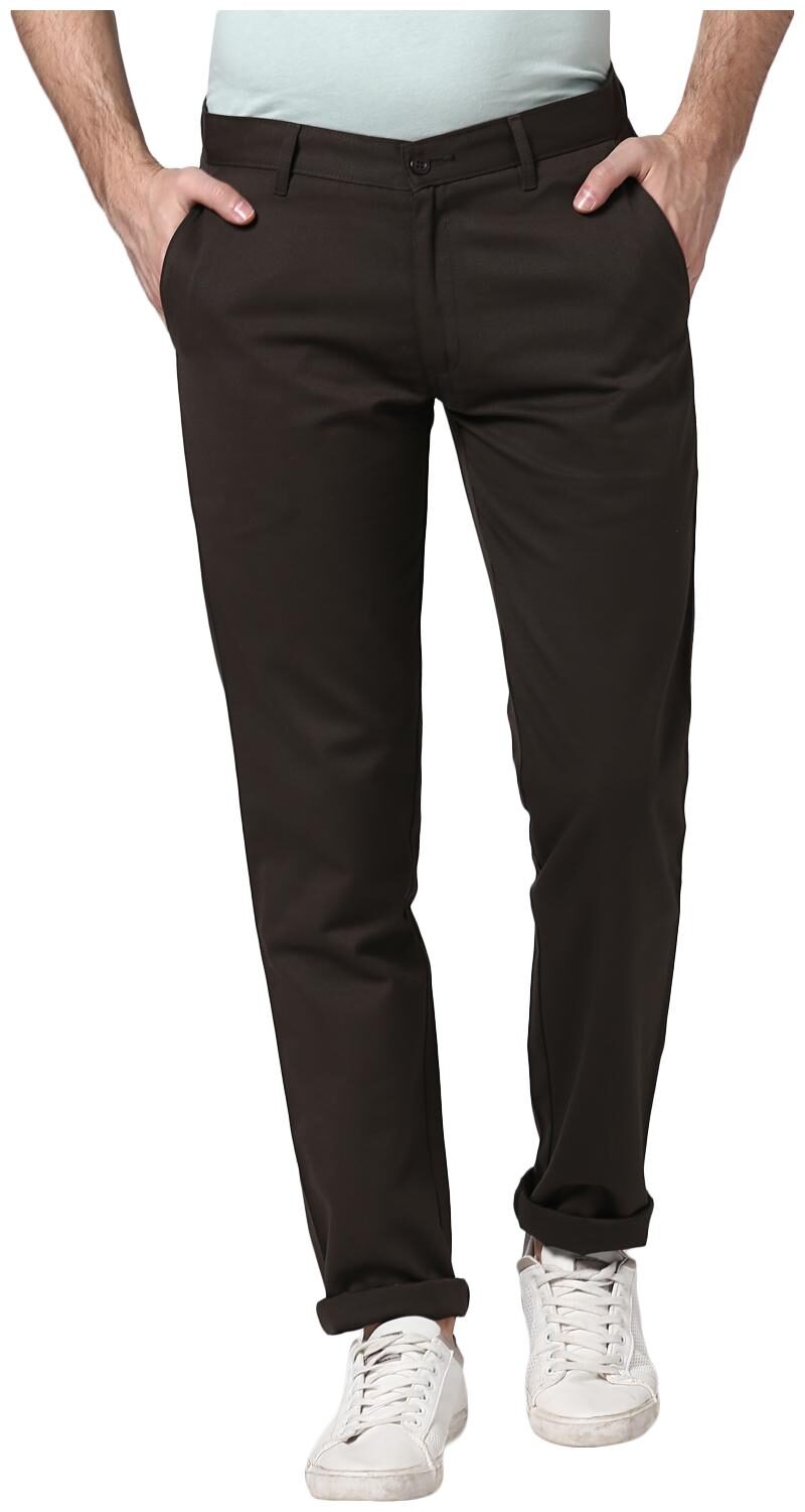 

BUKKL Men Olive Solid Slim fit Chinos