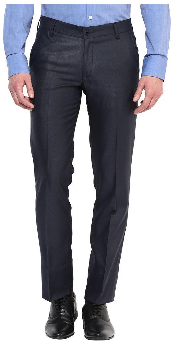 

BUKKL Men Solid Slim Fit Formal Trouser - Blue