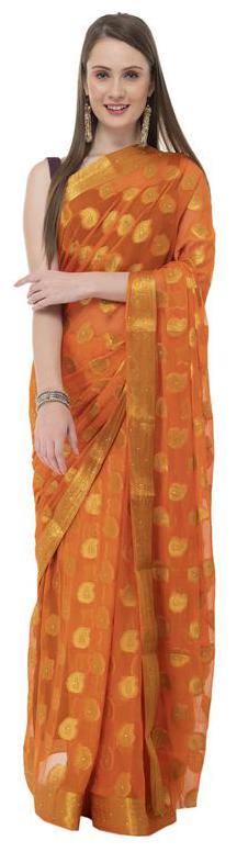 

Bunny Creation Chiffon Designer Saree Orange