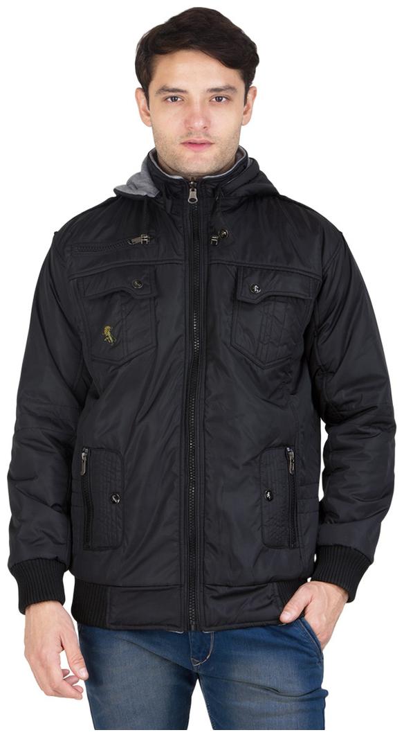 

BURDY Men Black Solid Bomber jacket