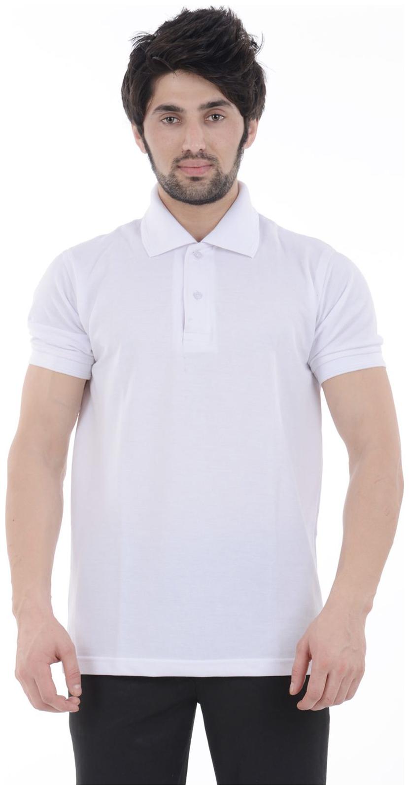 

BURDY Men White Regular fit Cotton Blend Polo collar T-Shirt - Pack Of 1