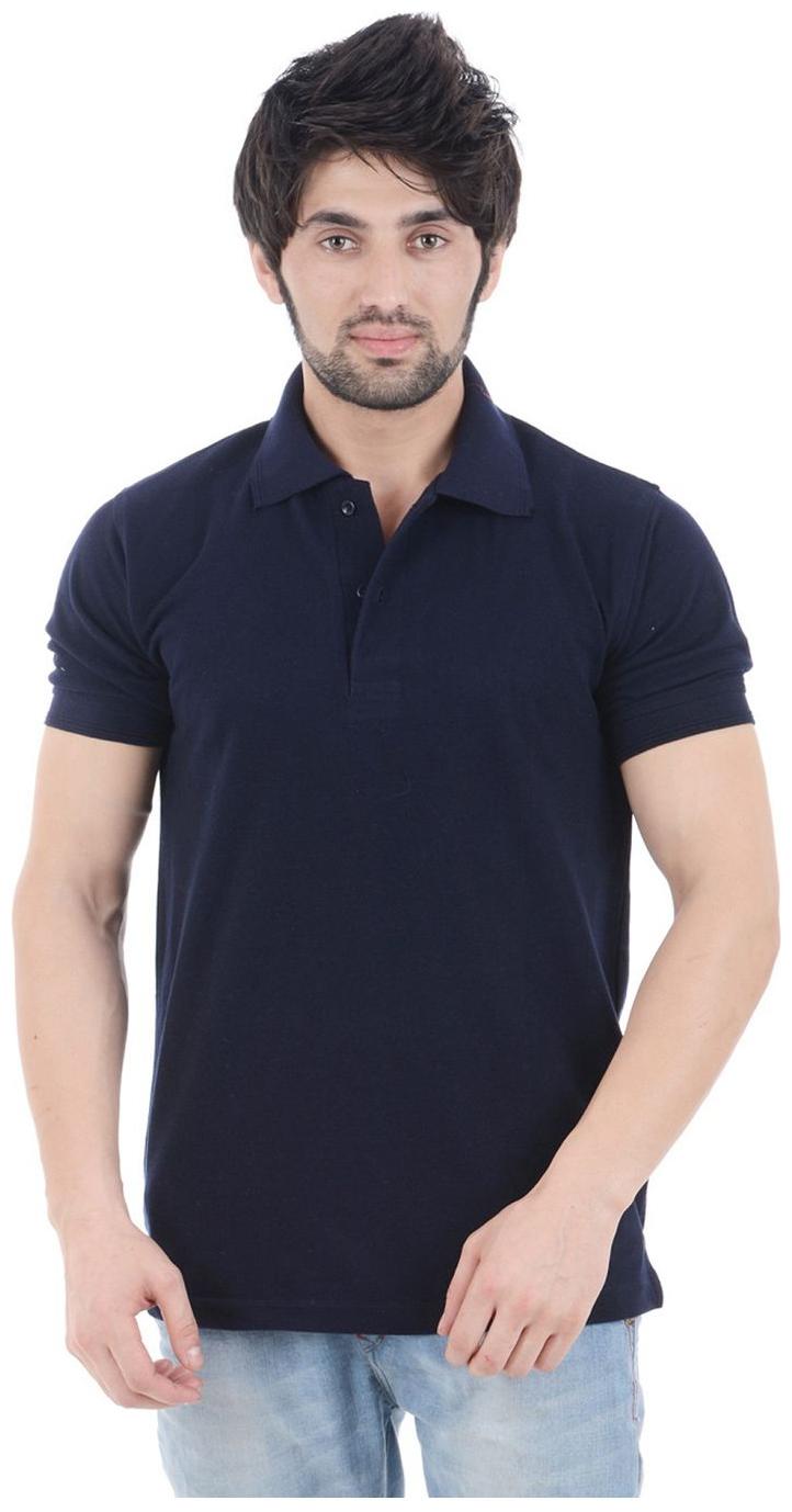 

BURDY Men Blue Regular fit Cotton Blend Polo collar T-Shirt - Pack Of 1
