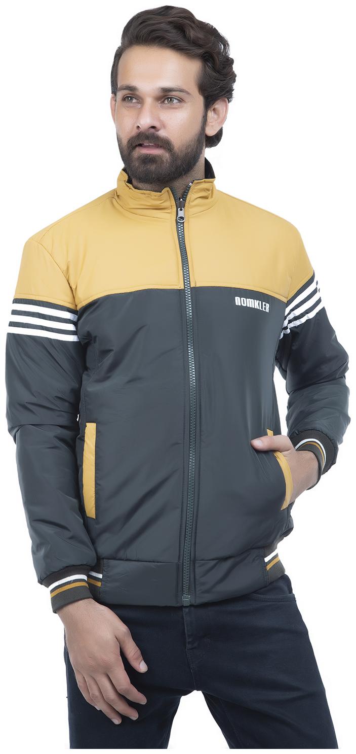 

Burdy Men Polyester Bomber Jacket Black Yellow
