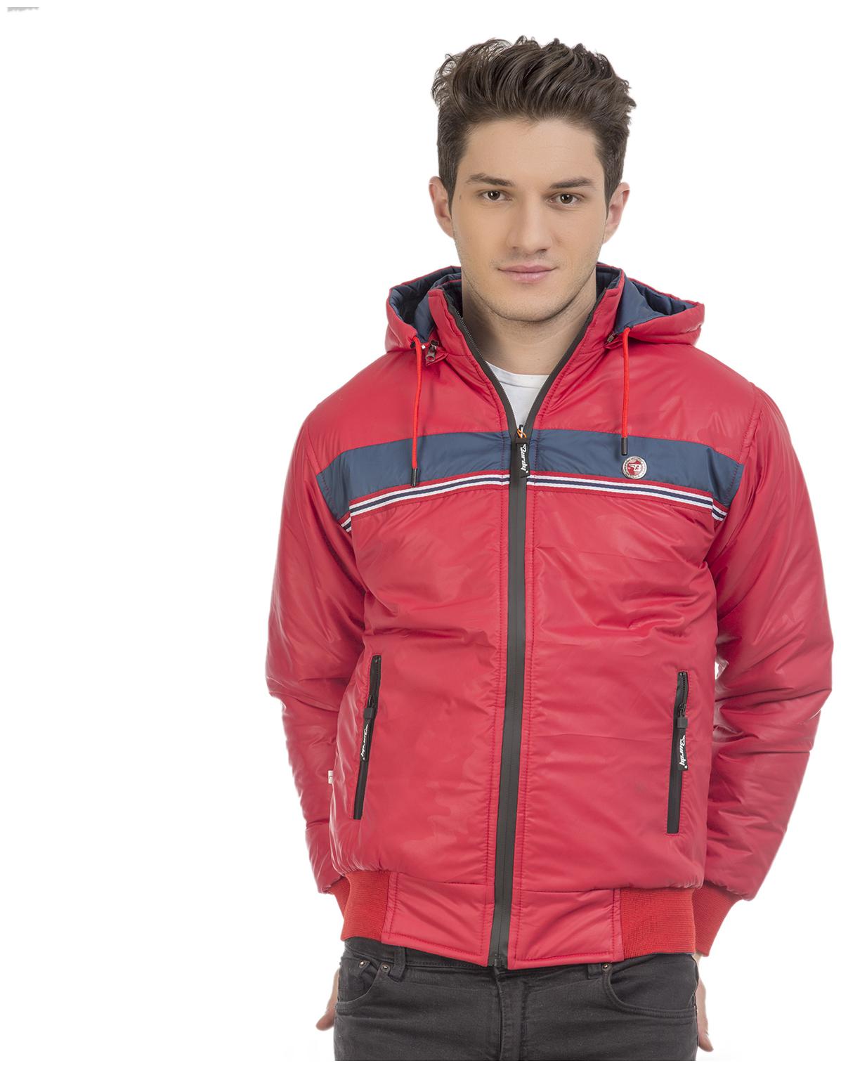 

Burdy Polyester Casual Men Bomber Jacket Red