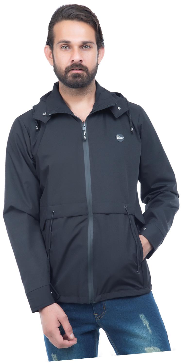 

Burdy Men Black Solid Biker jacket