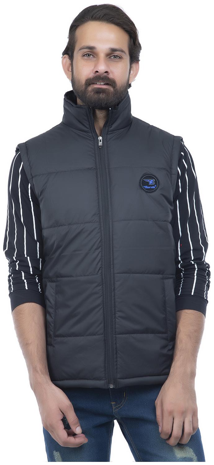 

Burdy sleeveles solid men fancy jacket -Black