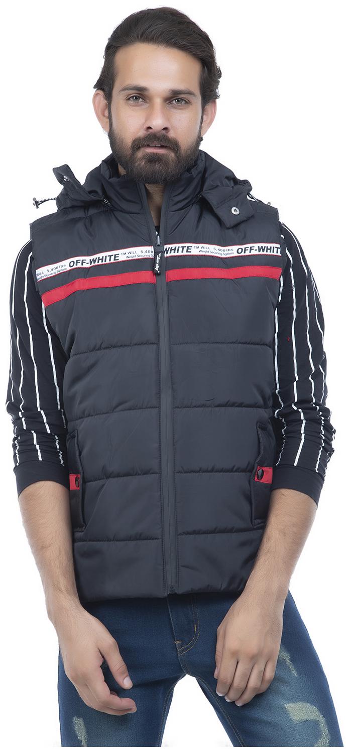 

Burdy sleeveles solid men fancy jacket -Black