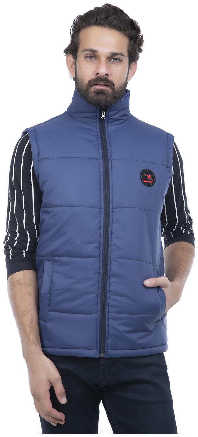 

Burdy sleeveles solid men fancy jacket -Blue